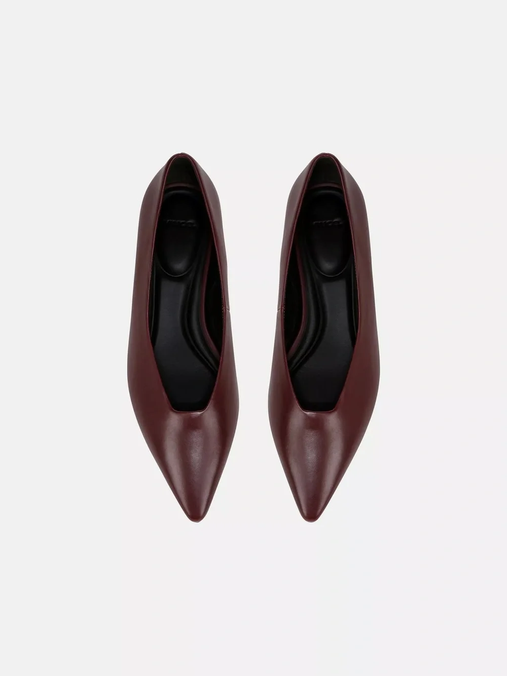 Vince ‘Isabel’ Pointed Toe Leather Flats - Women’s 8, Burgundy - Picture 2 of 8